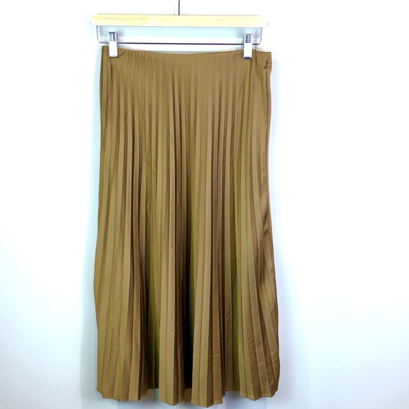 JCrew Pleated Satin Midi Skirt size XS - Picture 3 of 8